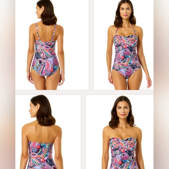 Anne Cole Other - Anne Cole - Paisley Parade Twist Front Shirred One Piece Swimsuit